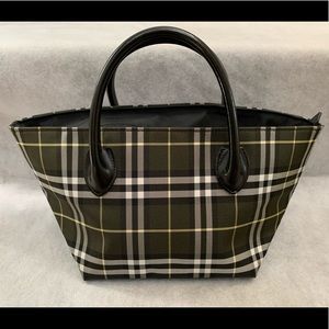 Burberry Blue Label Check Plaid Multicolor Tote
